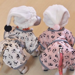 aibo ぱんださんのパジャマ：ホワイト×グレー（aiboちゃん用・ハンドメイドのお洋服） 9枚目の画像