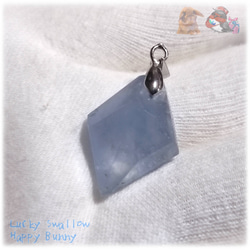 天青石 セレスタイト マダガスカル産 ファセットカット ペンダント ネックレス celestite No.5755 4枚目の画像