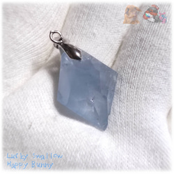 天青石 セレスタイト マダガスカル産 ファセットカット ペンダント ネックレス celestite No.5755 2枚目の画像