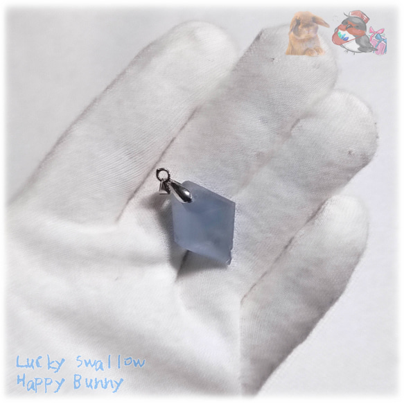 天青石 セレスタイト マダガスカル産 ファセットカット ペンダント ネックレス celestite No.5755 8枚目の画像