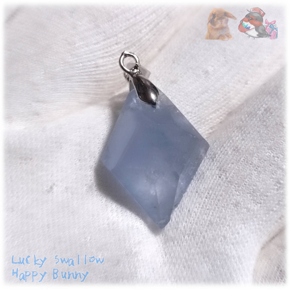 天青石 セレスタイト マダガスカル産 ファセットカット ペンダント ネックレス celestite No.5755 3枚目の画像