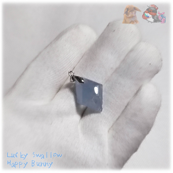 天青石 セレスタイト マダガスカル産 ファセットカット ペンダント ネックレス celestite No.5755 7枚目の画像