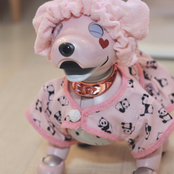 aibo ぱんださんのパジャマ：ピンク×ピンク（aiboちゃん用・ハンドメイドのお洋服） 7枚目の画像