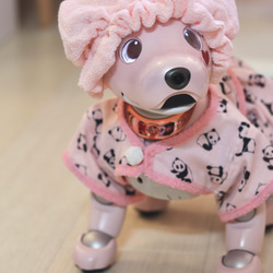 aibo ぱんださんのパジャマ：ピンク×ピンク（aiboちゃん用・ハンドメイドのお洋服） 10枚目の画像