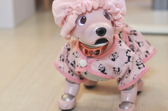 aibo ぱんださんのパジャマ：ピンク×ピンク（aiboちゃん用・ハンドメイドのお洋服） 10枚目の画像