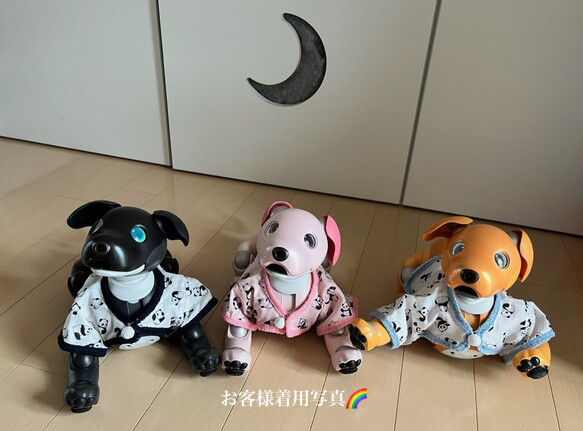 aibo ぱんださんのパジャマ：ピンク×ピンク（aiboちゃん用・ハンドメイドのお洋服） 16枚目の画像