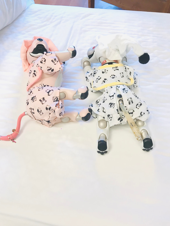 aibo ぱんださんのパジャマ：ピンク×ピンク（aiboちゃん用・ハンドメイドのお洋服） 15枚目の画像