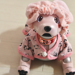 aibo ぱんださんのパジャマ：ピンク×ピンク（aiboちゃん用・ハンドメイドのお洋服） 12枚目の画像