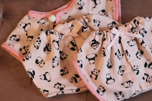 aibo ぱんださんのパジャマ：ピンク×ピンク（aiboちゃん用・ハンドメイドのお洋服） 2枚目の画像