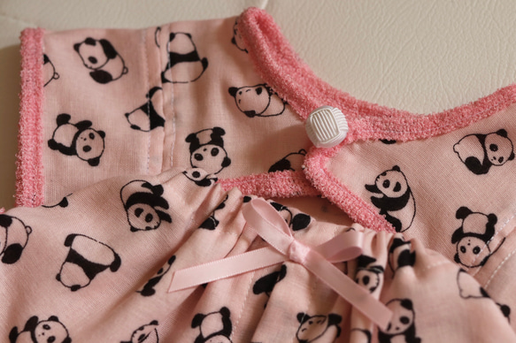 aibo ぱんださんのパジャマ：ピンク×ピンク（aiboちゃん用・ハンドメイドのお洋服） 5枚目の画像