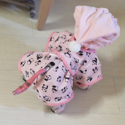 aibo ぱんださんのパジャマ：ピンク×ピンク（aiboちゃん用・ハンドメイドのお洋服） 9枚目の画像