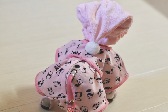 aibo ぱんださんのパジャマ：ピンク×ピンク（aiboちゃん用・ハンドメイドのお洋服） 11枚目の画像