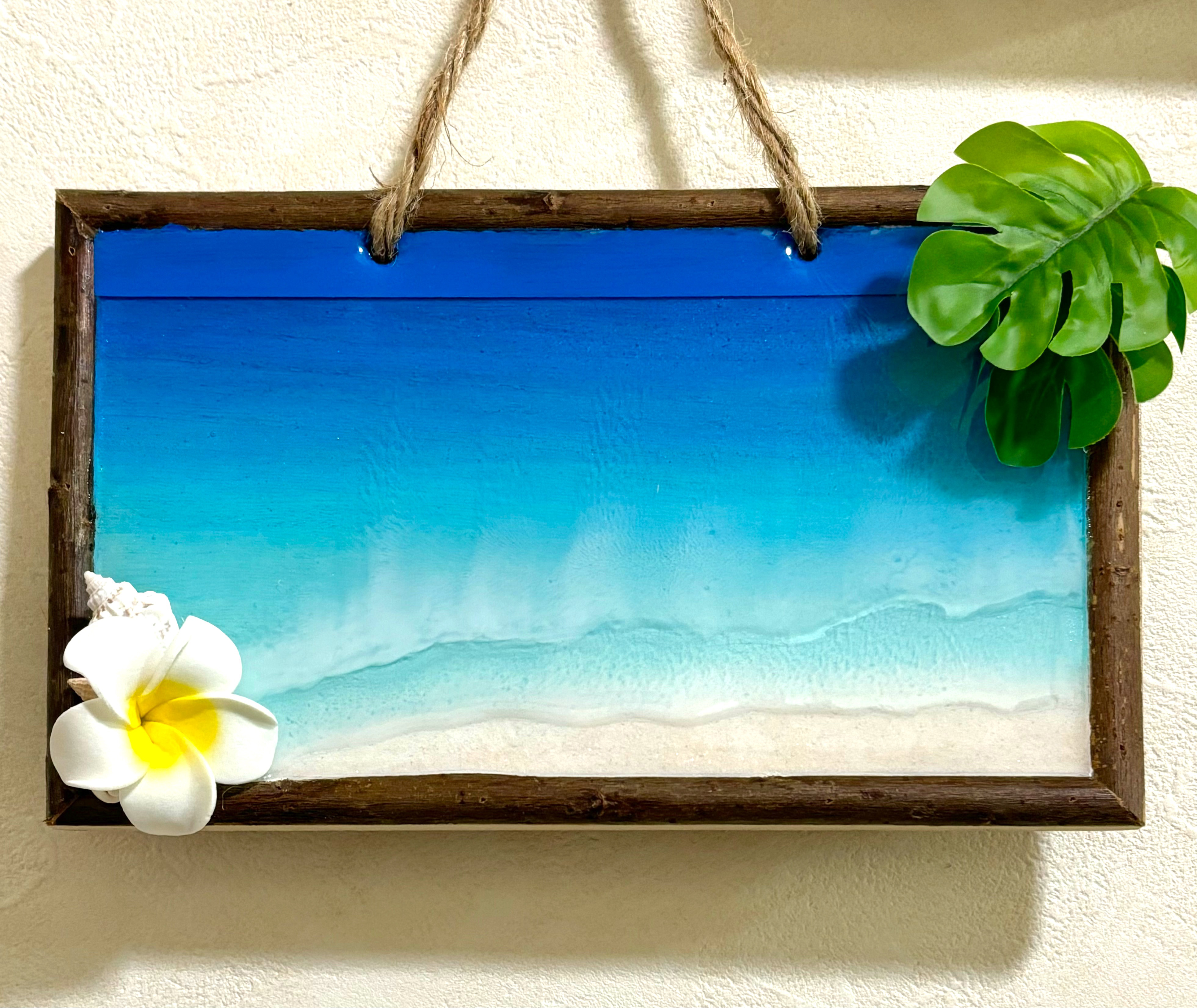 激安な レジン　オーシャンアート　モンステラリース　海　29cm　No.1045 その他