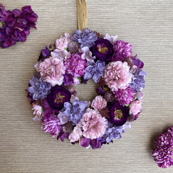 受注制作] ローズガーデンリース✤ピンク&ワインカラー✤プリザーブド