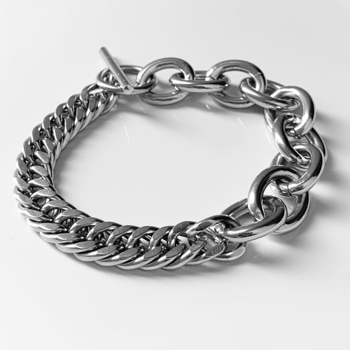 eve】chain bracelet マンテルブレスレット 丸型×喜平 チェーン