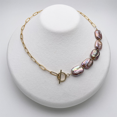 ж K18 18金 天然チェストカット/ブラックスピネル 45.3㎝ネックレス  