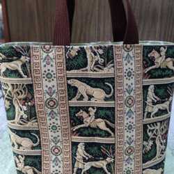 古代柄ゴブラン織トートバッグ 2枚目の画像