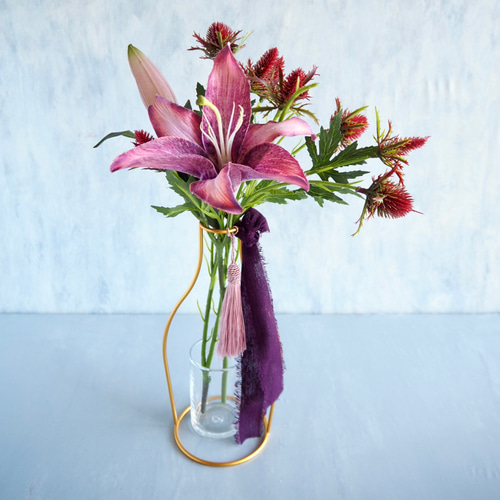 カサブランカレッドとレッドアザミ】｜アーティフィシャルフラワー