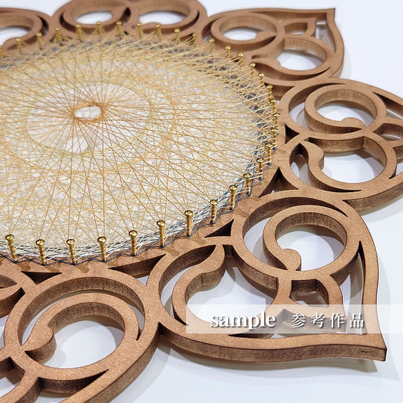 糸掛け曼荼羅（ストリングアート） フレーム 土台 ベース【ロータス】64ピン HND00016 6枚目の画像