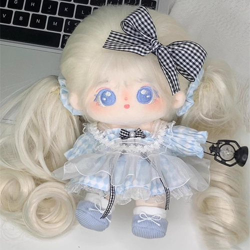 20cm着せ替えぬいぐるみ服 チェック姫セット 2色 着せ替え