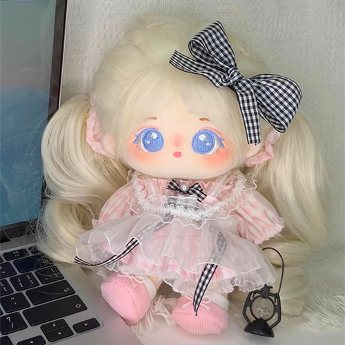 20cm着せ替えぬいぐるみ服 チェック姫セット 2色 着せ替え