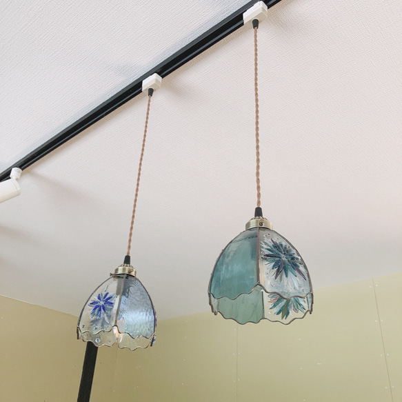 フュージングガラスのクリアなランプ　シーリングライト吊り下げ型 4枚目の画像