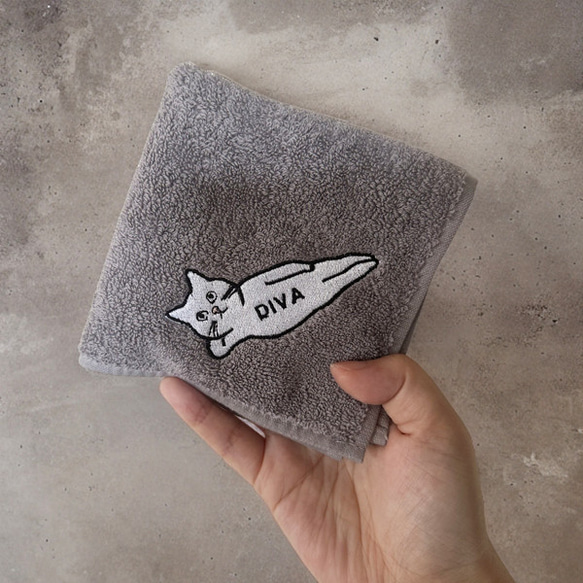 ネコグッズ 名前入れ タオルハンカチ 今治 タオル ミニタオル ハンカチ