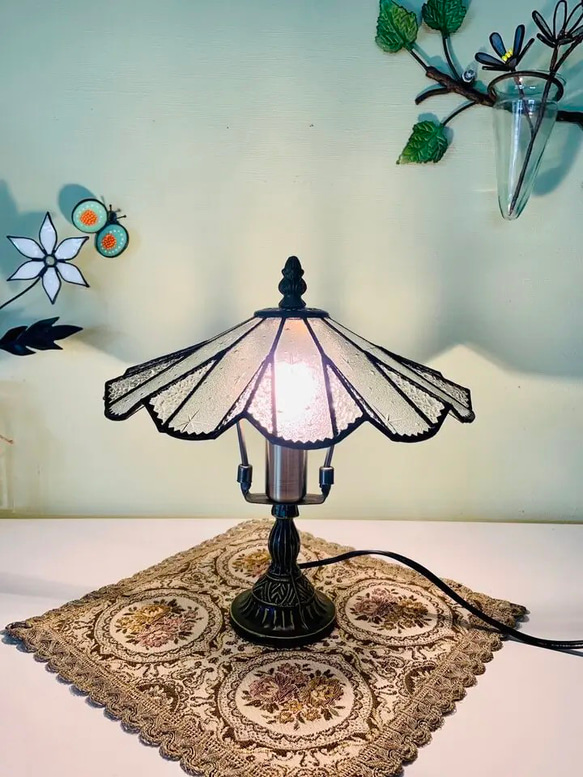 昭和レトロフリル型ガラスランプシェード