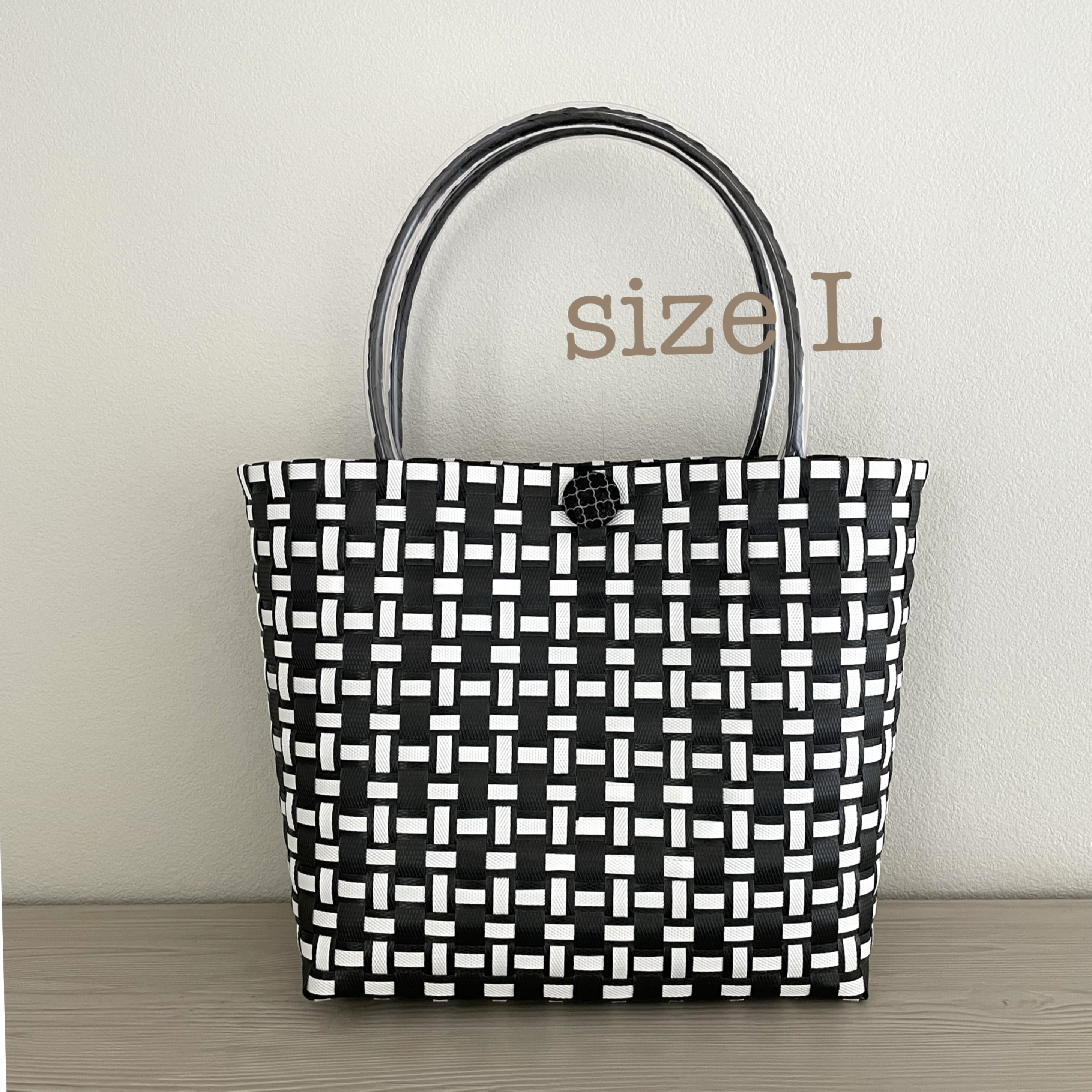 ブラック　かごバッグ 30cm 早い者勝ち