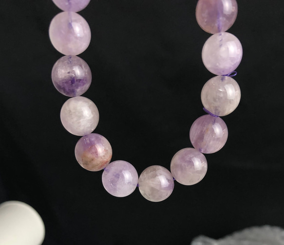 天然石　Lavender moon quartz クオーツ　ブレスレット11⁺㎜　 1枚目の画像