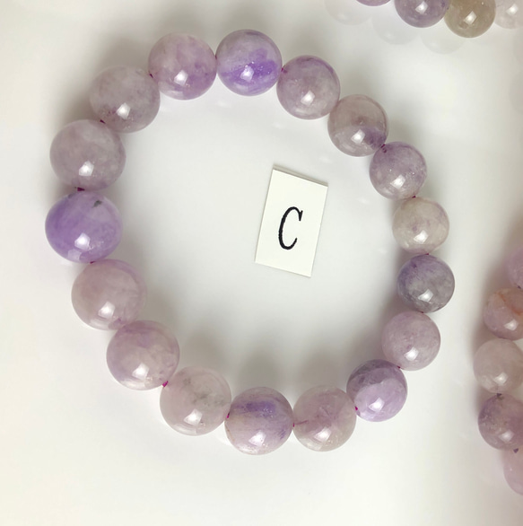 天然石　Lavender moon quartz クオーツ　ブレスレット11⁺㎜　 7枚目の画像