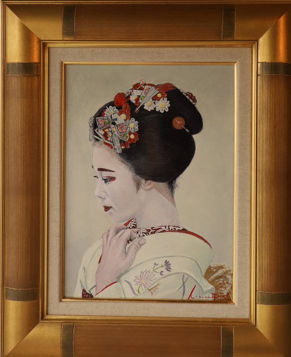 『をみなえし』　油彩肉筆画 をみなえし』油彩肉筆画