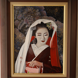 朧「おぼろ」 アクリル画・舞妓・ 原画 ※防カビ処理済 絵画 風
