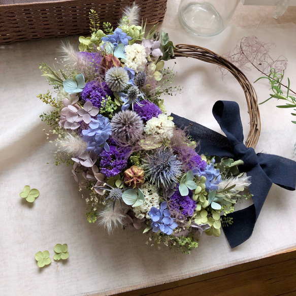 Natural~*~クリスマスリースパープル☆ドライフラワーリース