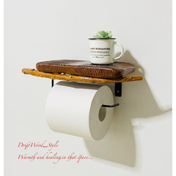 流木インテリア 流木板のトイレットペーパーホルダー 癒し バス トイレ 北欧 ペーパーハンガー N7 4枚目の画像