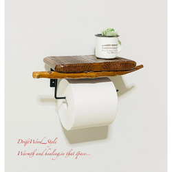 流木インテリア 流木板のトイレットペーパーホルダー 癒し バス トイレ 北欧 ペーパーハンガー N7 2枚目の画像