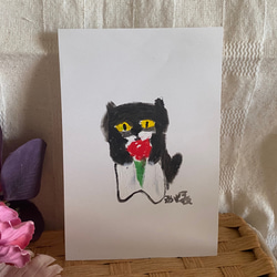 絵画。壁掛け原画【かわいい白猫とティーポット】 絵画 アカザ麦 通販