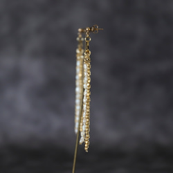 【長度可調！ ] 米淡水珍珠流蘇耳環[14kgf]・耳環(#1050・#1051) 第8張的照片
