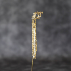 【長度可調！ ] 米淡水珍珠流蘇耳環[14kgf]・耳環(#1050・#1051) 第16張的照片
