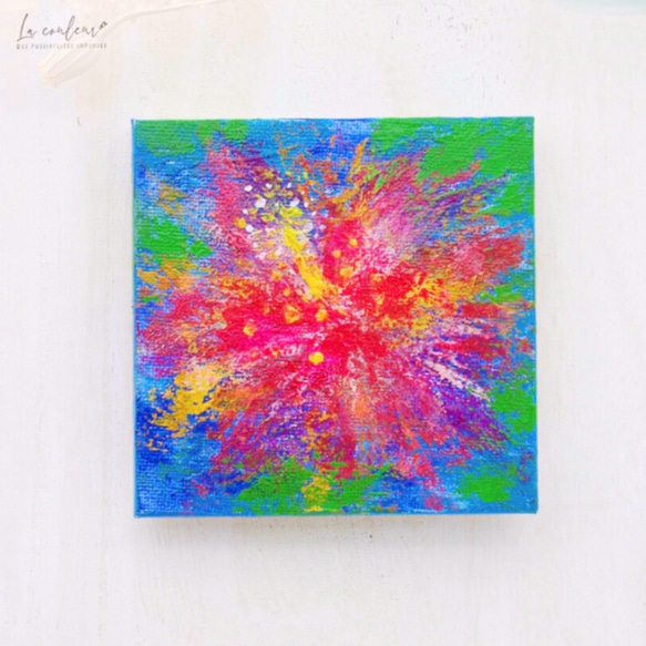 原画】抽象画 ハイビスカス 10cm角 送料無料 絵画 La couleur