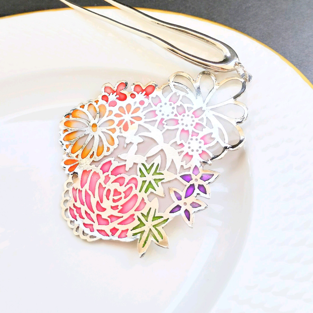 【色付き】くすだまのかんざし 根付け 帯飾り