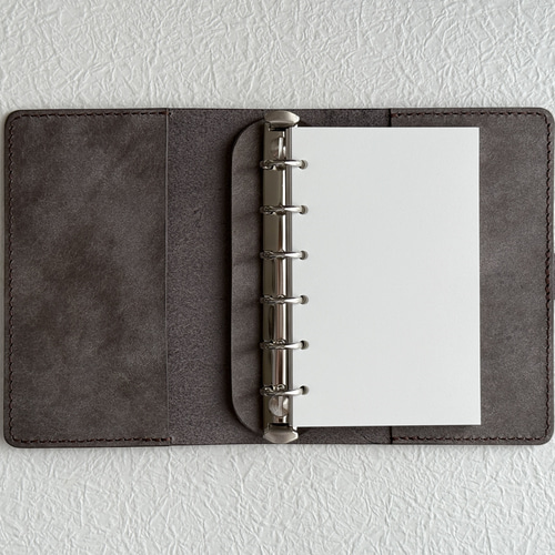 ミニ6 システム手帳カバー / イタリアンレザー / グレー / ミニ6