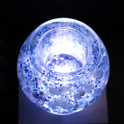 【選べるラベル】「海月(クラゲ)と水中花」キャンドルホルダー&木製LEDコースターセット＊固まるハーバリウム 5枚目の画像