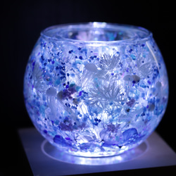 【選べるラベル】「海月(クラゲ)と水中花」キャンドルホルダー&木製LEDコースターセット＊固まるハーバリウム 3枚目の画像