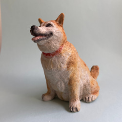 オーブン陶土の笑顔の芝犬 2枚目の画像