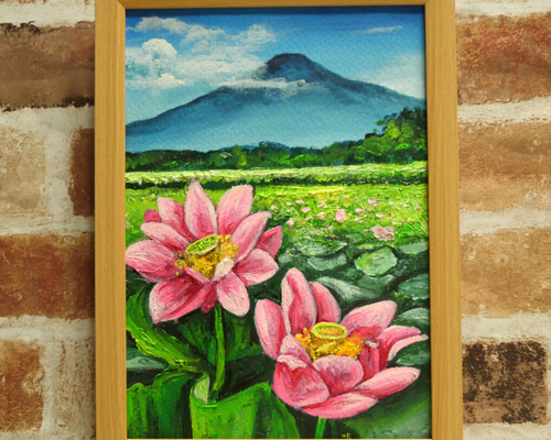 清水 亟典 「蓮の花」真筆 絵画 油絵 油彩 真作 清水 亟典 「蓮の花」真筆 絵画 油絵 油彩 真作