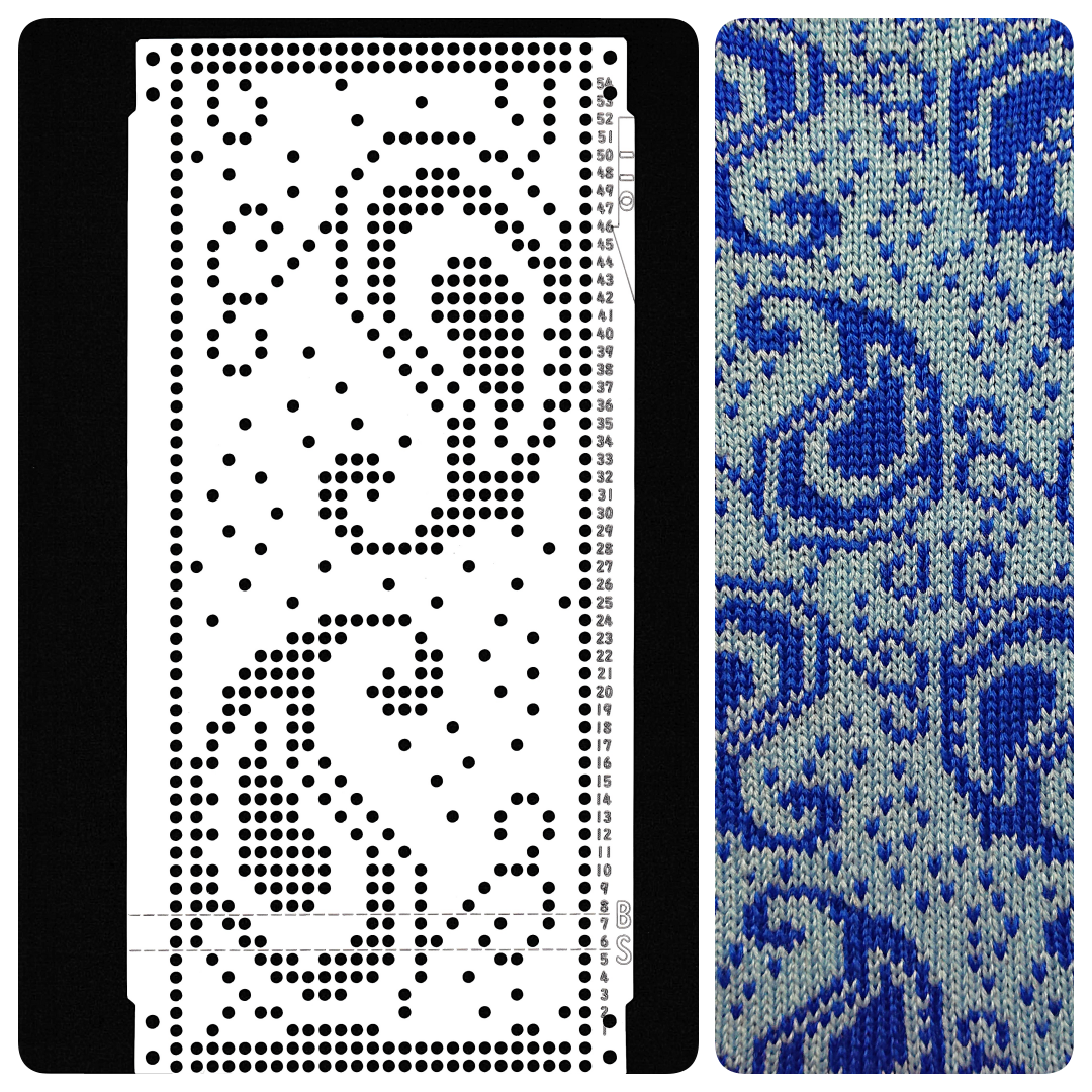 千ページ パンチカード【編み機用】 ブラザー/シルバー共用 ペイズリー【011