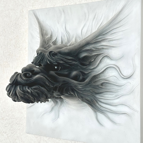 壁掛け龍石彫彫刻置物インテリア工芸品美術品A1051