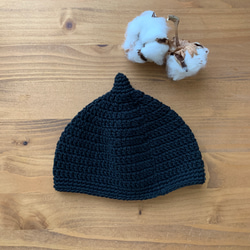 どんぐり帽子 【黒】選べるサイズ 日本製 コットン100% 帽子(ベビー