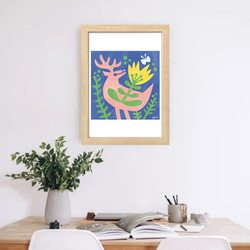 【インテリアポスター】北の動物たち  エゾシカ  カラフルイラスト  アート  デザイン 6枚目の画像